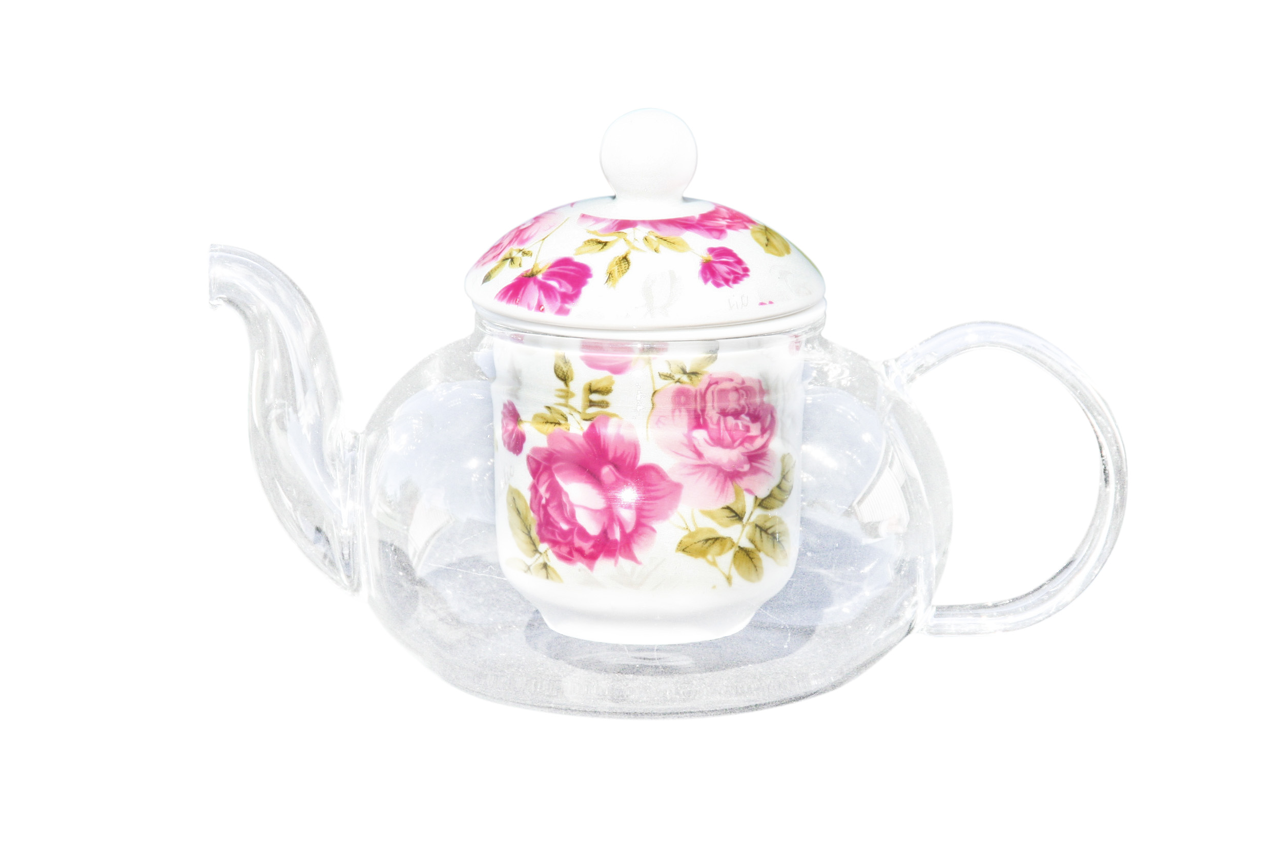 Glass/Porcelain Infused Teapot Candy Rose Glass/Porcelain Infused Teapot Candy Rose